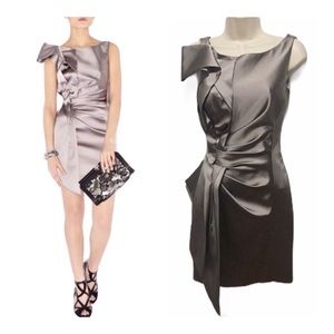 taupe satin dress